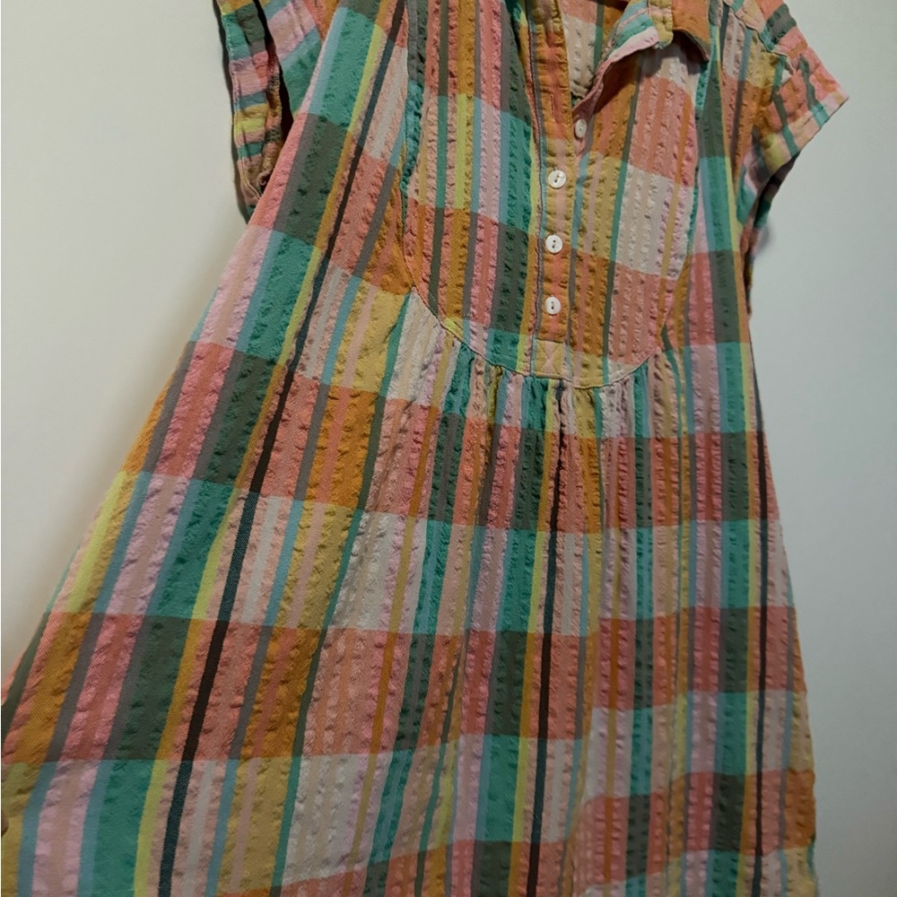 Free People Dreamers Madras Plaid Mini Dress - Picture 7 of 9